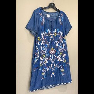 Philosophy Floral Paisley Embroidered Dress With Under Slip Included Size S